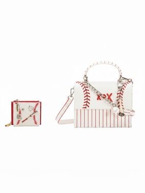 Betsey Johnson Baseball Satchel with Matching Wallet Set NWT